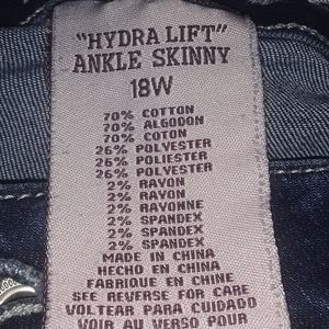 Hydraulic skinny Jean's size 18W.